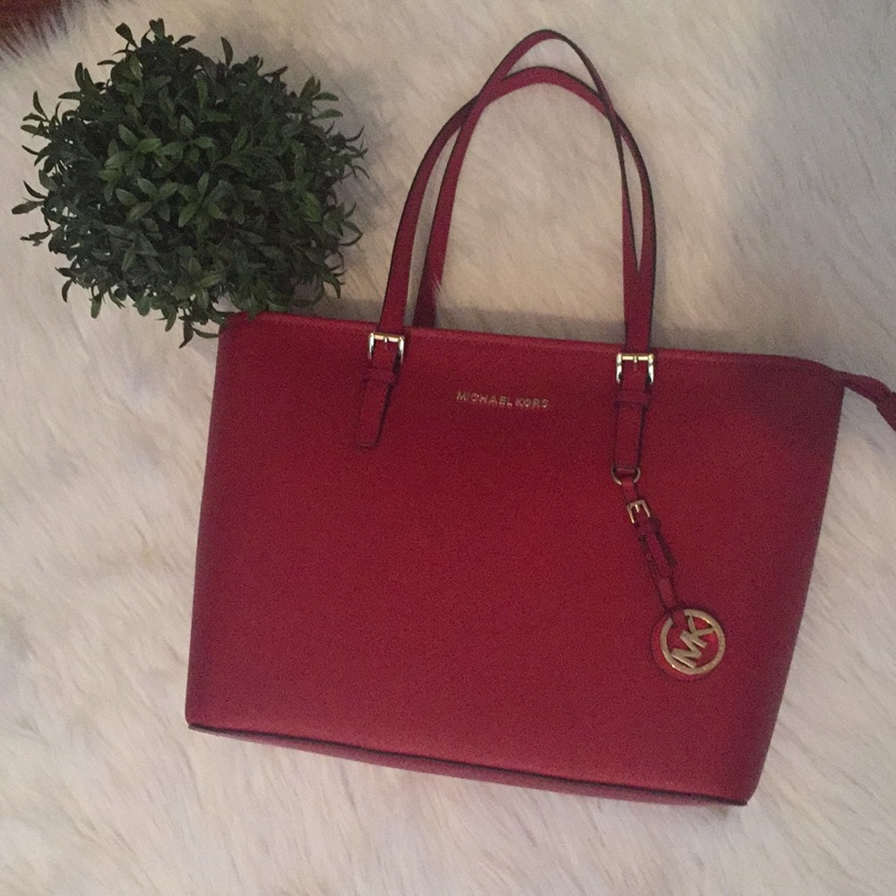 Michael Kors Red Jet Set Tote